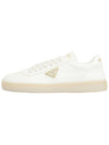 Leather Low Top Sneakers Ivory - PRADA - BALAAN 4