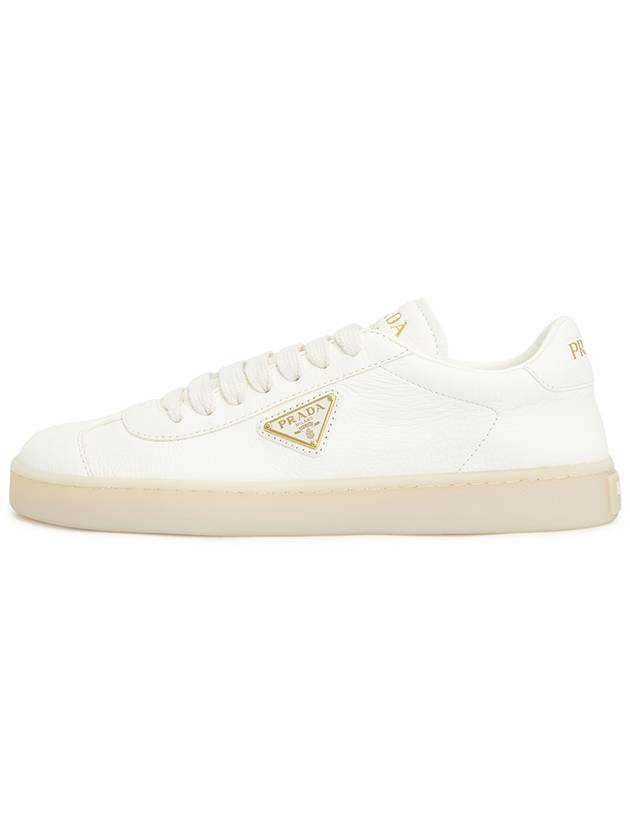 Leather Low Top Sneakers Ivory - PRADA - BALAAN 4