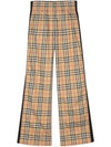 Organic Cotton Check Straight Pants Beige - BURBERRY - BALAAN 2