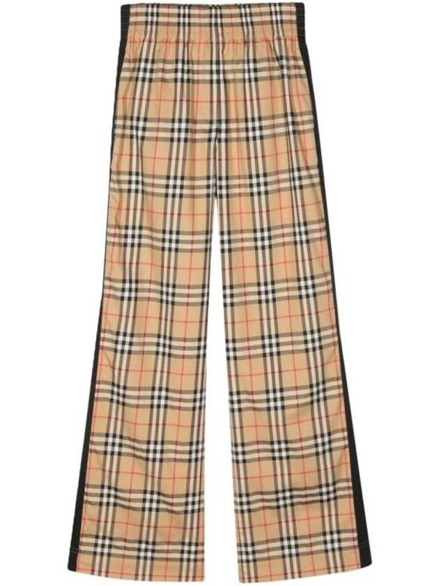 Organic Cotton Check Straight Pants Beige - BURBERRY - BALAAN 2