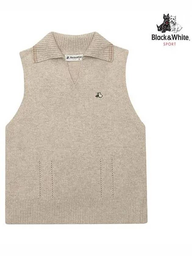 Women s fall wide collar V neck vest 2012LXVC BEIGE - BLACK&WHITE - BALAAN 1