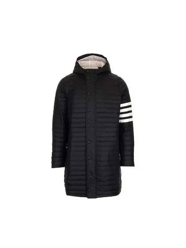 Men's 4 Bar Hooded Padding Black - THOM BROWNE - BALAAN 2