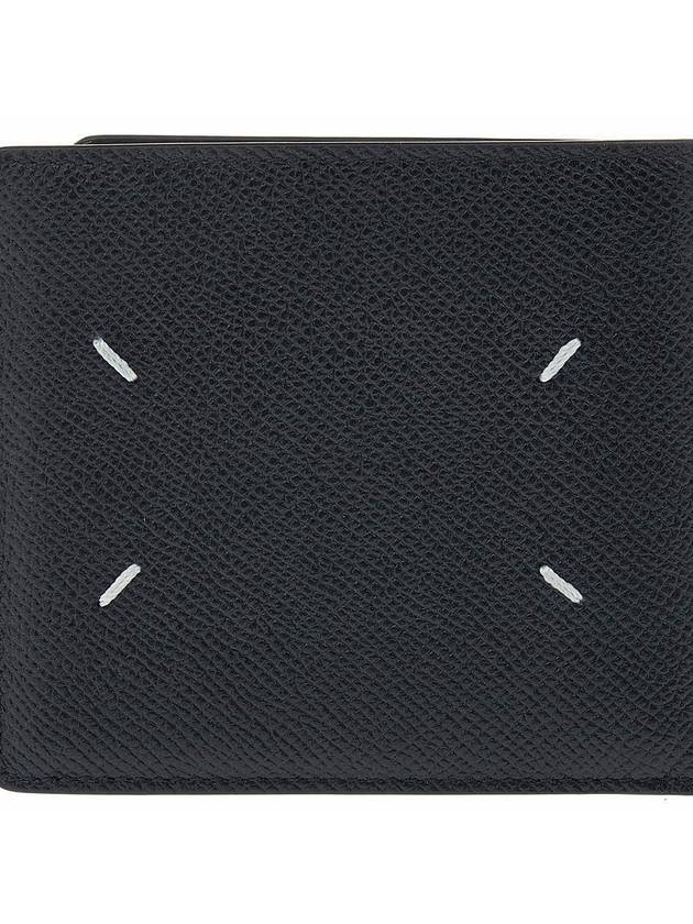 Stitched Bifold Leather Half Wallet Black - MAISON MARGIELA - BALAAN 7