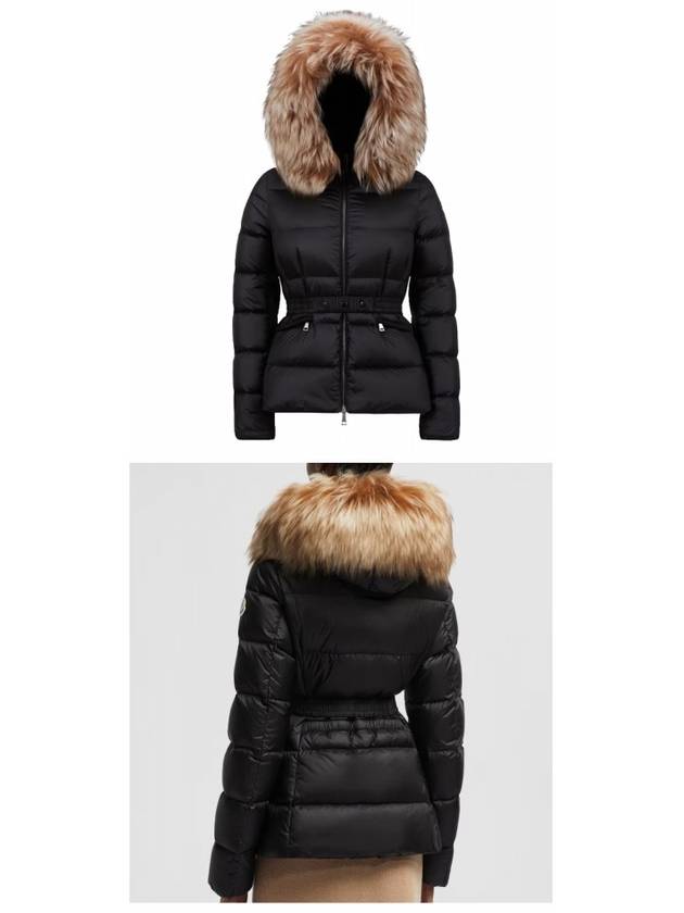 BOED logo patch quilting fur hood padding black women s 1A00095 595FE 99M TSSW - MONCLER - BALAAN 4