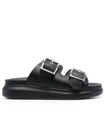 Double Buckle Strap Slippers Black - ALEXANDER MCQUEEN - BALAAN 2