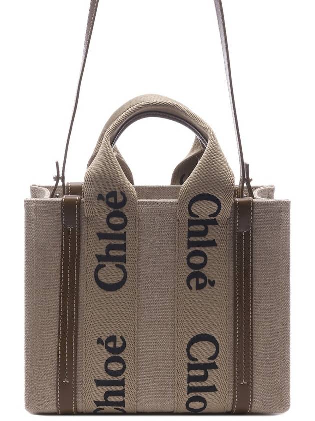 Woody Logo Small Tote Bag Brown Beige - CHLOE - BALAAN 5