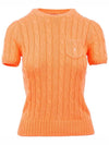 Embroidered Pony Pocket Knit Top Orange - POLO RALPH LAUREN - BALAAN 3