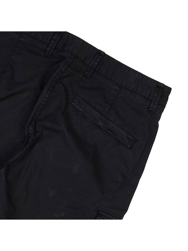 Stretch Cotton Gabardine Garment Dyed Cargo Straight Pants Black - STONE ISLAND - BALAAN 9