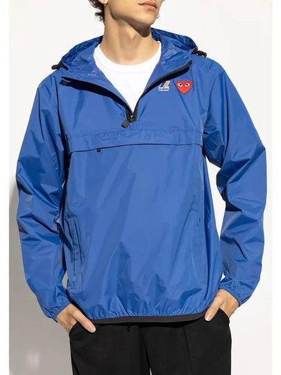 K WAY Hooded Half Zip Up Anorak Blue AZ J502 - COMME DES GARCONS PLAY - BALAAN 2