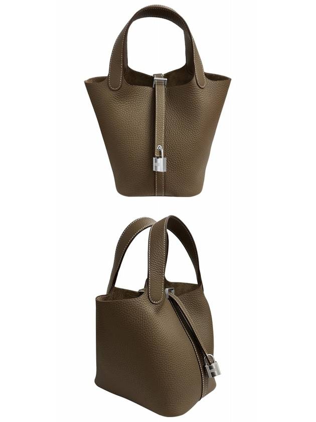 Picotan Rock 18 Palladium Tote Bag Etoupe - HERMES - BALAAN 5