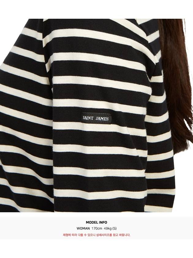 Minquiers Striped Long Sleeve T-Shirt Ecru Black - SAINT JAMES - BALAAN 9