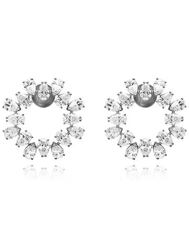 Matrix Pear Cut Crystal Hoop Earrings White - SWAROVSKI - BALAAN 4