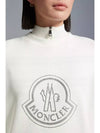 Crystal Logo Cotton Sweatshirt Off White - MONCLER - BALAAN 4