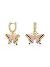 Idyllia Butterfly Drop Earrings Pink Gold - SWAROVSKI - BALAAN 1