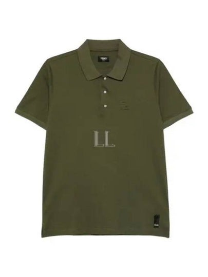 Embossed Logo Polo Shirt Green - FENDI - BALAAN 2