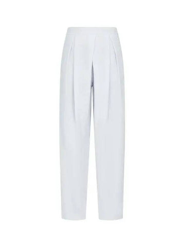 Women s Pleated Point Linen Pants Light Blue - GIORGIO ARMANI - BALAAN 1