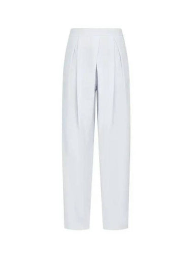 Women s Pleated Point Linen Pants Light Blue - GIORGIO ARMANI - BALAAN 1