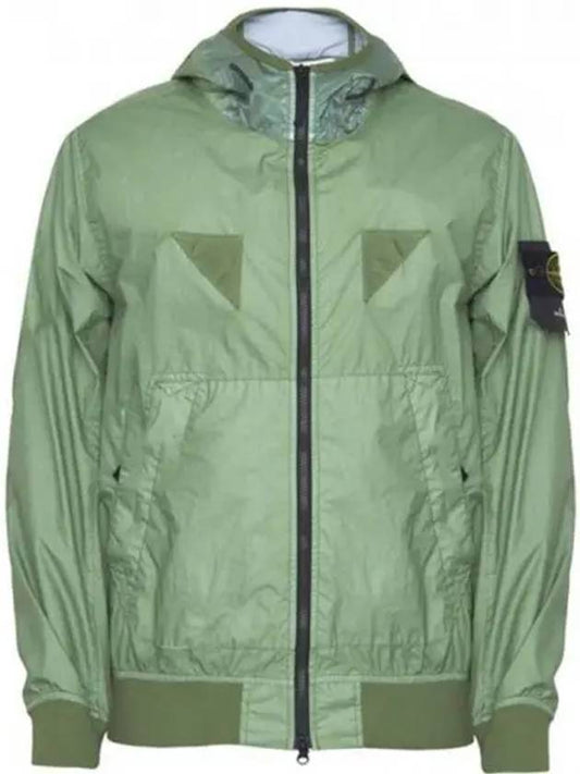 Wappen Patch Nylon Hooded  Jacket Green - STONE ISLAND - BALAAN 2