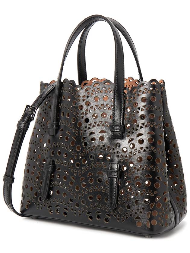 Mina 20 Vienne Wave Lux Calfskin Tote Bag Black - ALAIA - BALAAN 4