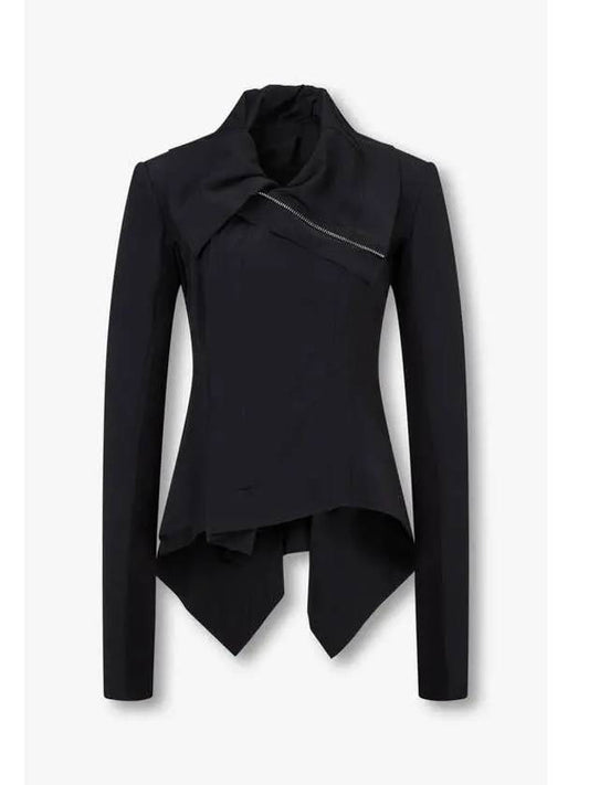 WOMEN Pointed Hem Biker Jacket Black - RICK OWENS - BALAAN 1