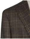 JR232K Brown Cashmere Check Jacket - CARUSO - BALAAN 6