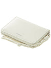 Logo Pocket Zipper Round Half Wallet White - JIL SANDER - BALAAN 5