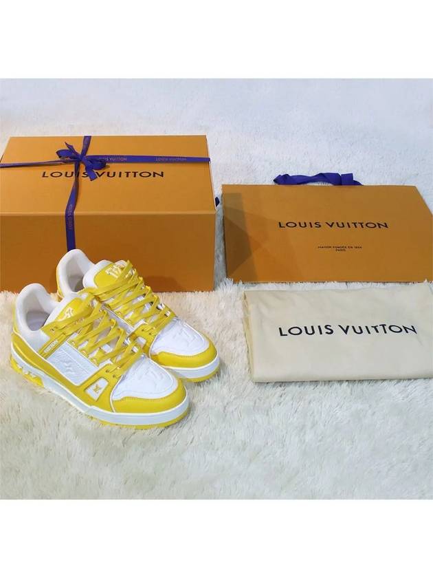 LV Monogram Trainer Low Top Sneakers Yellow - LOUIS VUITTON - BALAAN 7