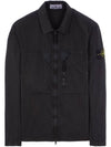 Wappen Patch Old Treatment Zip-Up Overshirt Charcoal - STONE ISLAND - BALAAN 2