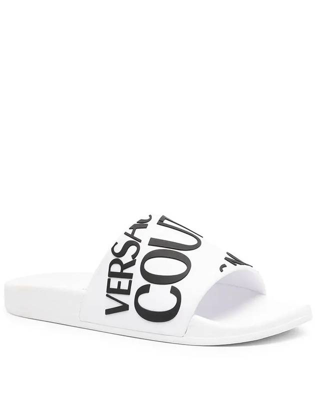 Logo Embossed Slippers White - VERSACE - BALAAN 2