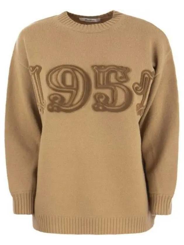 Logo Wool Knit Top Camel - MAX MARA - BALAAN 2