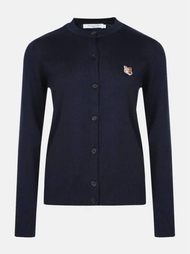 Baby Fox Patch Wool Cardigan Navy - MAISON KITSUNE - BALAAN 2