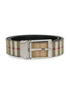 Vintage Check Pattern Leather Belt Beige - BURBERRY - BALAAN 1