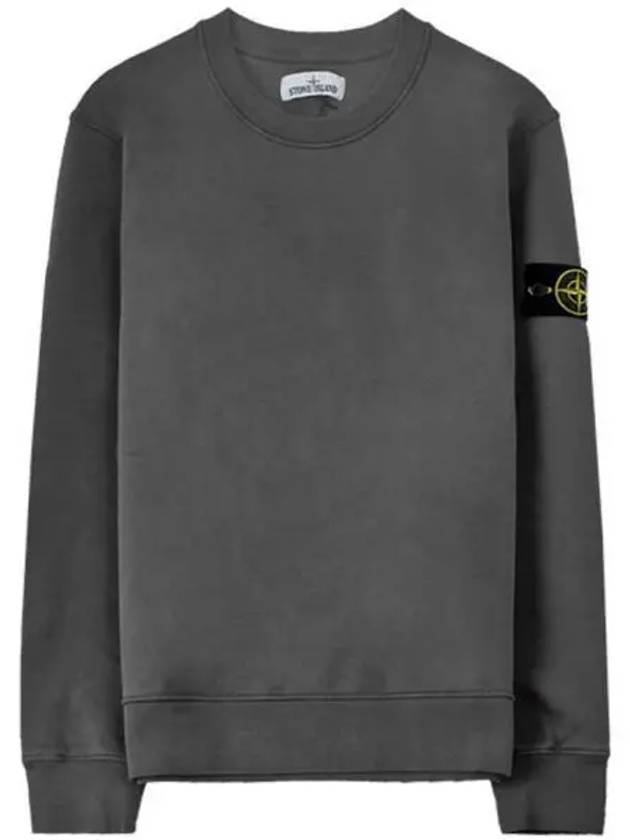 Garment Dyed Cotton Crewneck Sweatshirt Dark Grey - STONE ISLAND - BALAAN 2