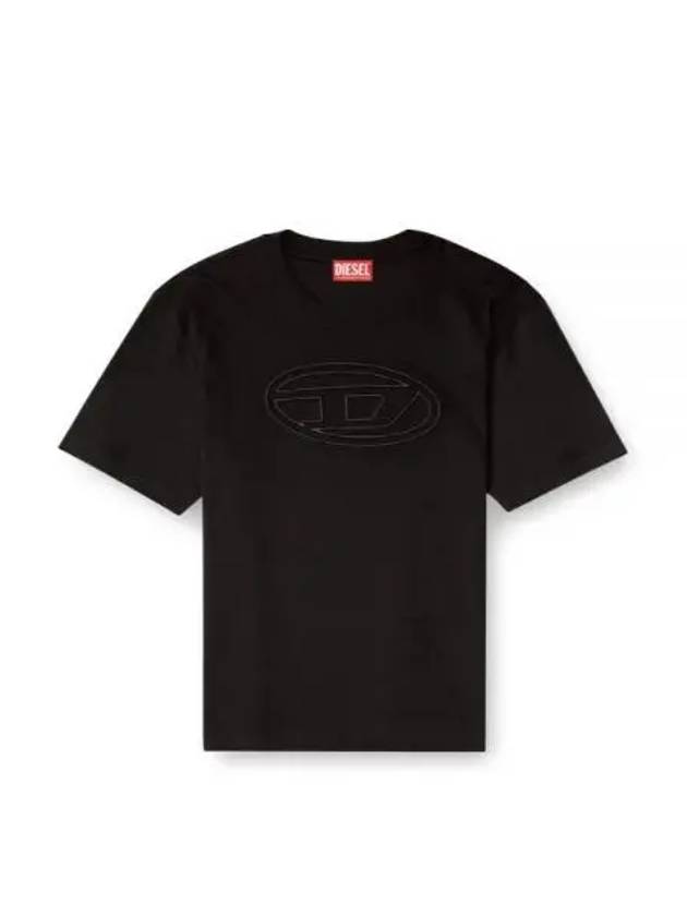 Embossed Oval D Short Sleeve T-Shirt Black - DIESEL - BALAAN 2