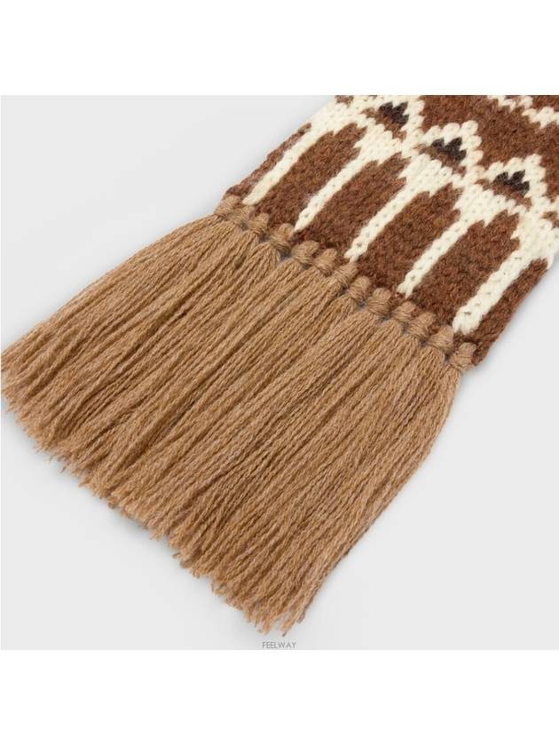 Triomphe Fair Isle Muffler Camel - CELINE - BALAAN 3