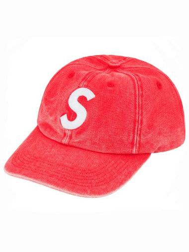 Pigmented Canvas S Logo 6 Panel Cap Red SS23H117 - SUPREME - BALAAN 1