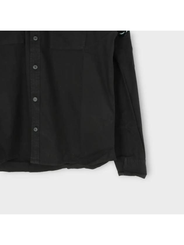 Men's Lens Wappen Long Sleeve Shirt Black - CP COMPANY - BALAAN 6