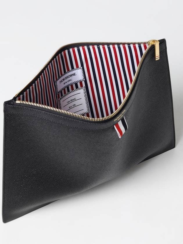 Medium Document Holder Clutch Bag Black - THOM BROWNE - BALAAN 5