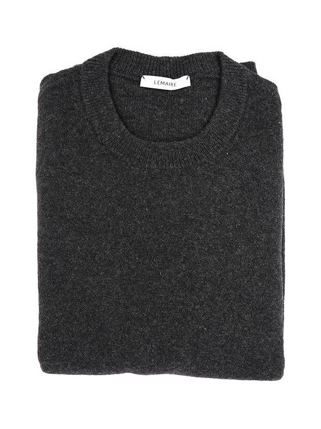 Crew Neck Knit Top Anthracite Melange - LEMAIRE - BALAAN 3