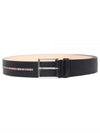 Signature Striped Leather Belt Black - PAUL SMITH - BALAAN 2