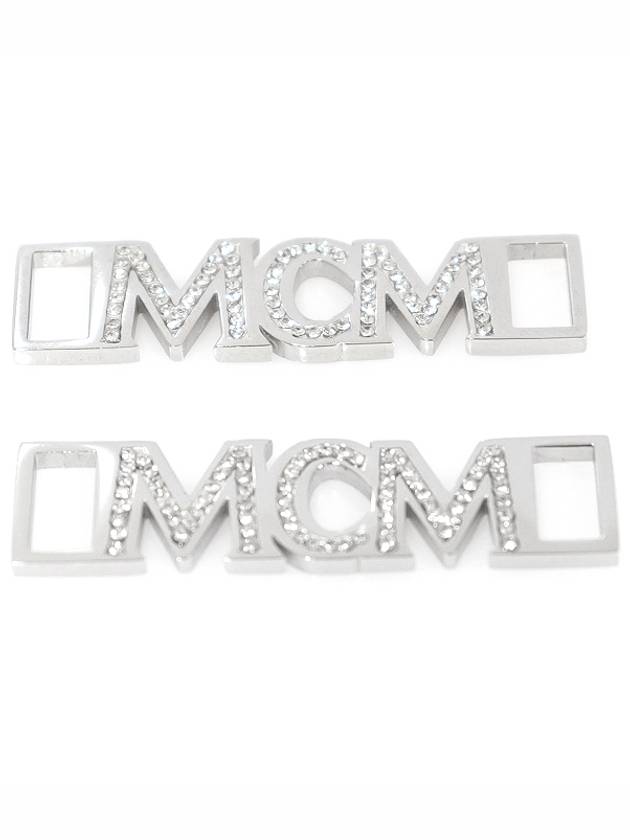 MCM MEZ ASMM02 SV001 Silver Metal Swarovski Crystal Logo Shoe Lace Charm - ETC - BALAAN 1