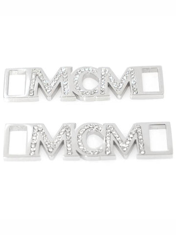 MCM MEZ ASMM02 SV001 Silver Metal Swarovski Crystal Logo Shoe Lace Charm - ETC - BALAAN 1