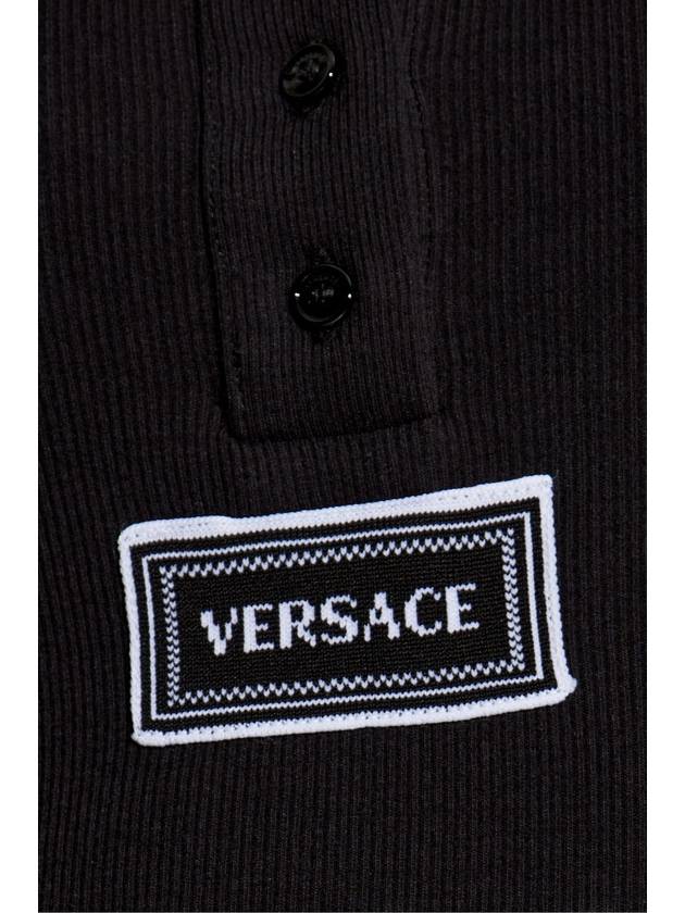 Versace Ribbed Lingerie Top, Women's, Black - VERSACE - BALAAN 5