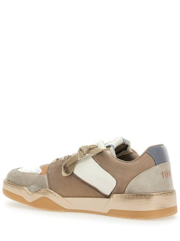 Beige Sneakers With Suede Inserts And Embossed Logo On The Side In Leather Man - DSQUARED2 - BALAAN 3