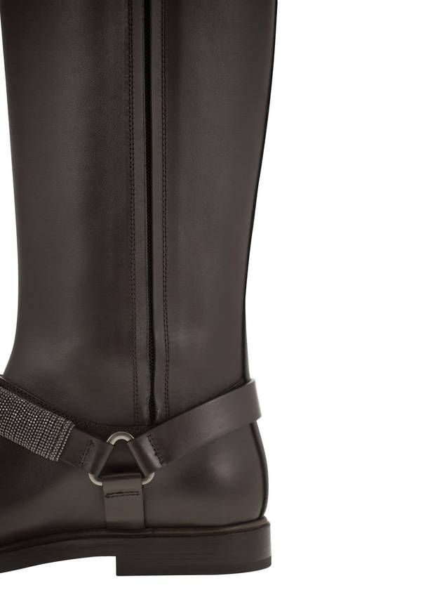 Mat Calf Boots with Precious Ribbed Strap - BRUNELLO CUCINELLI - BALAAN 7