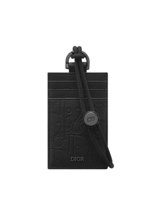 Vertical Gravity Leather Card Wallet Black - DIOR - BALAAN 1