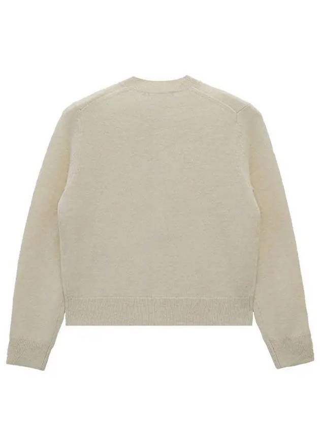 Face Patch Crop Cardigan White - ACNE STUDIOS - BALAAN 7