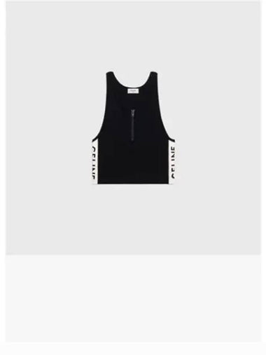 Athletic zipper sleeveless tank top black 271969 - CELINE - BALAAN 1