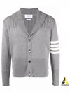 Men's Jersey Stitched Shawl Collar Cardigan Grey - THOM BROWNE - BALAAN 2