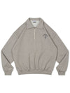 V Heavy Half Zip Up Sweat Logo Sweatshirt Melange Grey - DE GRAND MATIN - BALAAN 3